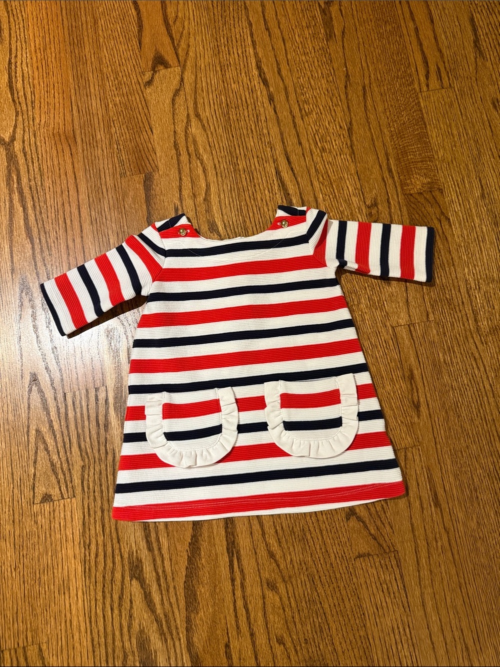 Janie & Jack Striped Red, Navy & White Dress